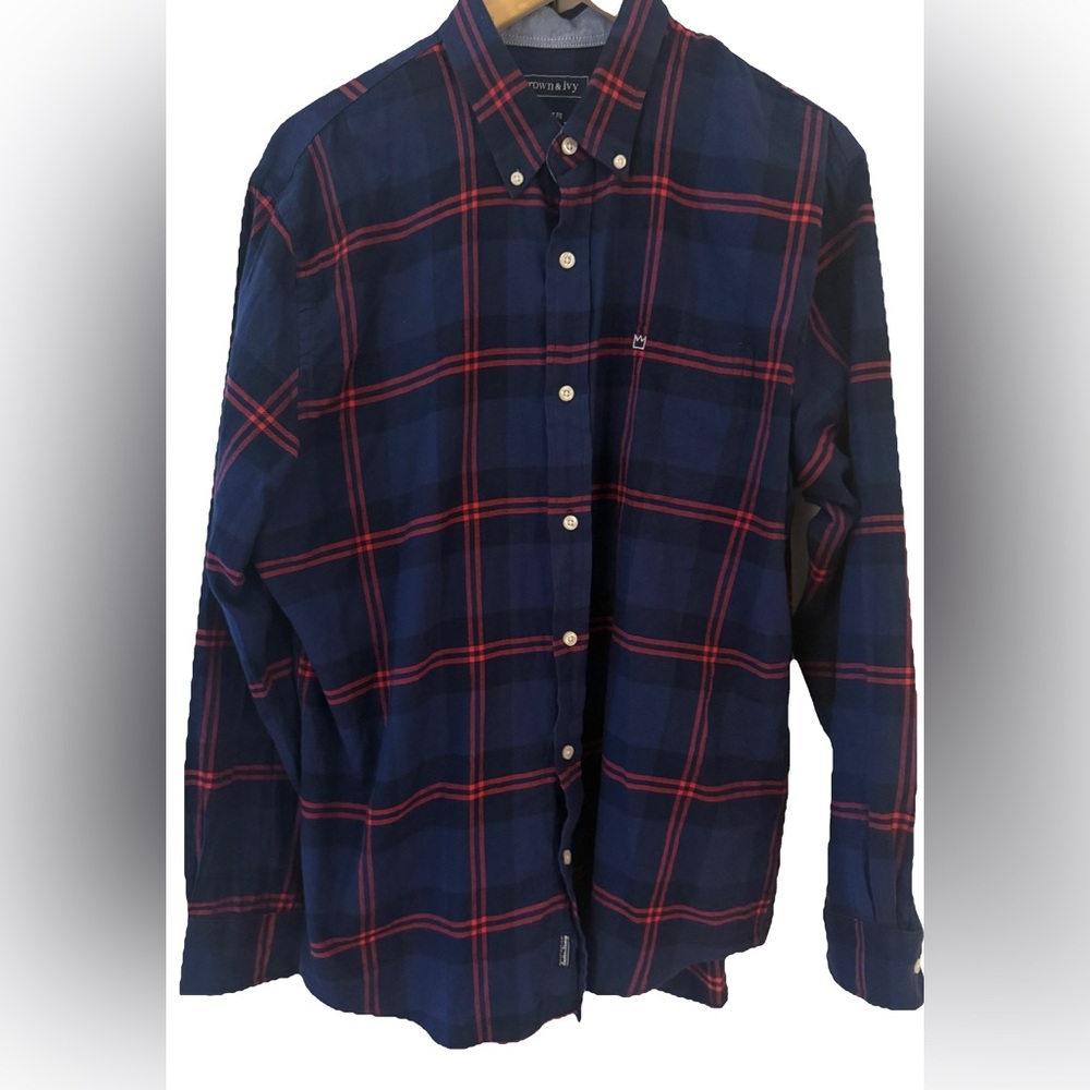 Men’s Crown and Ivy Button‎ down shirt Sz L - Picture 2 of 4